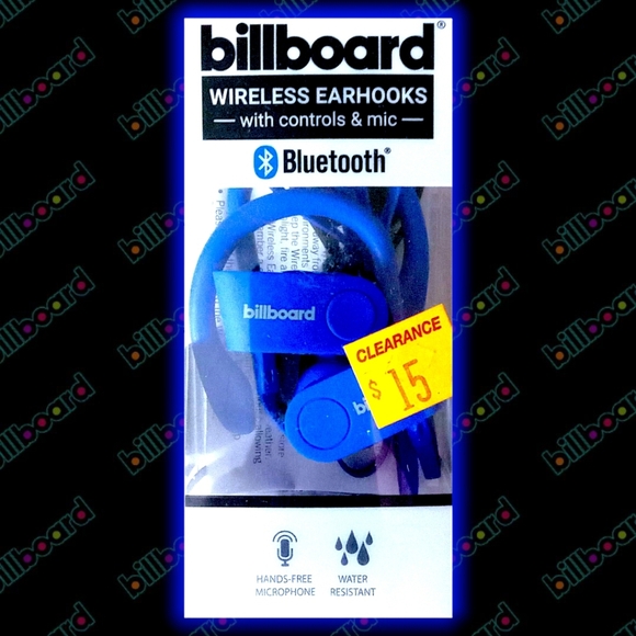 Billboard Wireless Earhooks with Controls & Mic | Blue (Model BB2426) Bluetooth - Picture 4 of 7